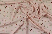 ткань вискоза для шитья розовая в цветочек (креп)