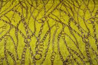 ткань желтый шелк с цепями