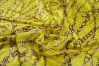 ткань желтый шелк с цепями