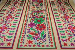 ткань хлопок в полоску с цветами культового дома моды поплин хлопок цветы бежевая Италия