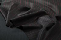 ткань черная шерсть с кашемиром в красную полоску