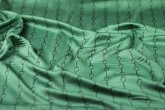 ткань штапель с геометрическими фигурами и цепями штапель вискоза иные зеленая Италия