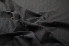 ткань жаккардовая шерсть с мелким рисунком костюмно-плательная шерсть иные черная Италия