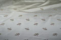 ткань шелк в полоску с некрупными букетиками тафта шелк цветы белая Италия