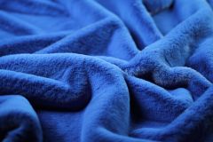 ткань искусственный мех синего цвета ультрамарин Италия