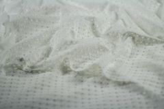 ткань белое шитье из хлопка шитье хлопок в клетку белая Италия