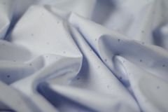 ткань голубой рубашечный хлопок с горошком филькупе сорочечная хлопок в горошек голубая Италия