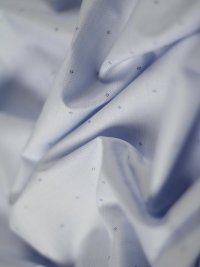ткань голубой рубашечный хлопок с горошком филькупе