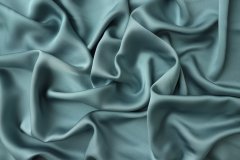ткань двусторонний шелковый сатин сизо-голубого цвета Италия