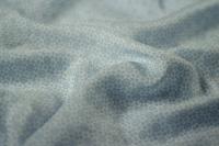 ткань полупрозрачный белый лен с геометричным голубым рисунком