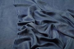 ткань лен с кашемиром в елочку сорочечная кашемир однотонная синяя Италия