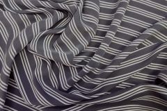 ткань вареный шелк в полоску графитового цвета (остаток в 2х кусках 1.38 и 1.55) Италия