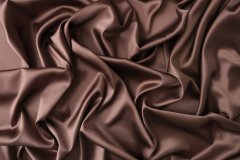 ткань шелковый атлас с эластаном атлас шелк однотонная коричневая Италия