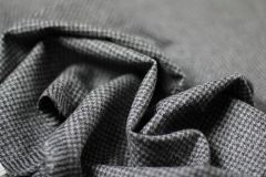 ткань серая шерсть в мелкую клетку Лоро Пиана костюмно-плательная шерсть в клетку серая Италия
