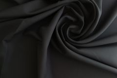ткань черная шерсть с эластаном на легкое двубортное пальто пальтовые шерсть однотонная черная Италия
