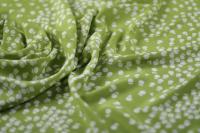 ткань зеленый крепдешин с белыми цветочками