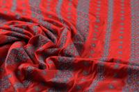 ткань красное шитье с узором в полоску