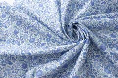 ткань хлопок с мелкими голубыми цветочками Италия