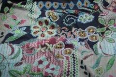 ткань легкий поплин с мозаичным рисунком поплин хлопок цветы разноцветная Италия