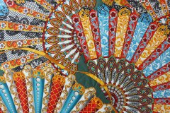 ткань яркий хлопок с веерами(купон) костюмно-плательная хлопок иные разноцветная Италия