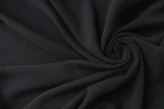 ткань черное кади из шелка кади шелк однотонная черная Италия