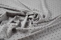 ткань Трикотаж серый в черный горошек в 2х кусках: 1.0м и 0.75
