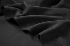 ткань черное кади из шелка с эластаном кади шелк однотонная черная Италия