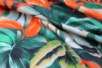 ткань плотный хлопок полотняного плетения с ярким тропическим принтом