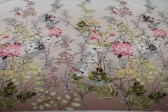 ткань шелковая ткань купонами с цветами крепдешин шелк цветы розовая Италия