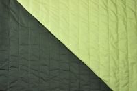 ткань Плащевка стеганая двусторонняя темно-зеленая с салатовым плащевка полиэстер в полоску зеленая Италия