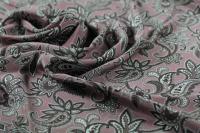ткань темно-розовый крепдешин с пейсли в 2х кусках: 1.65м и 0.35м