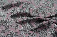 ткань темно-розовый крепдешин с пейсли в 2х кусках: 1.65м и 0.35м