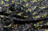 ткань черный крепдешин с цветами