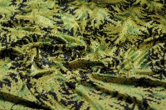 ткань черный атлас с мимозами атлас шелк цветы желтая Италия