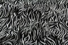 ткань штапель с принтом зебры штапель вискоза иные черная Италия