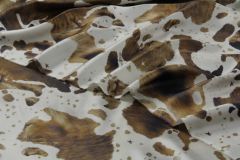 ткань шелковый твил с имитацией рисунка меха пони твил шелк леопард бежевая Италия
