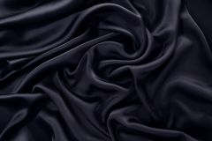 ткань темно-синий двусторонний сатин из шелка кади шелк однотонная синяя Италия