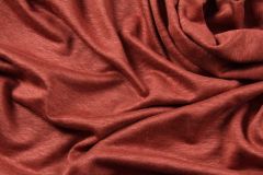 ткань льняной трикотаж терракотового цвета трикотаж лен однотонная красная Италия