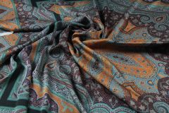 ткань шелковый платок с узором пейсли в мозаичном стиле Италия