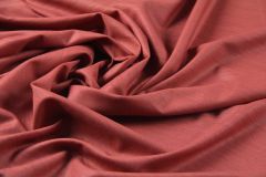 ткань трикотаж пике из шерсти и шелка терракотового цвета трикотаж шелк однотонная красная Италия