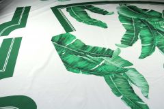 ткань хлопок с зелеными листьями поплин хлопок цветы зеленая Италия