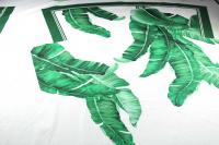 ткань хлопок с зелеными листьями