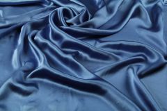 ткань васильковый атлас из шелка атлас шелк однотонная синяя Италия