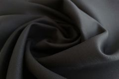 ткань черный креп из шерсти с шелком (кади) костюмно-плательная шерсть однотонная черная Италия