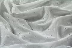 ткань хлопковое шитье в горошек шитье хлопок однотонная белая Италия
