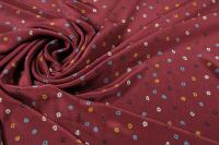 ткань бордовый крепдешин с цветочками