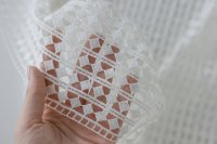 ткань кружево макраме из вискозы и хлопка молочного цвета
