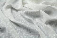 ткань вискоза для шитья белая с жаккардовым рисунком Италия