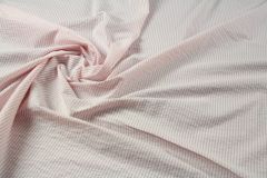 ткань сирсакер в бело-розовую полоску сирсакер хлопок в полоску розовая Италия