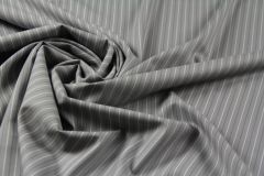ткань костюмно-плательная шерсть в полоску средне-серого цвета Италия